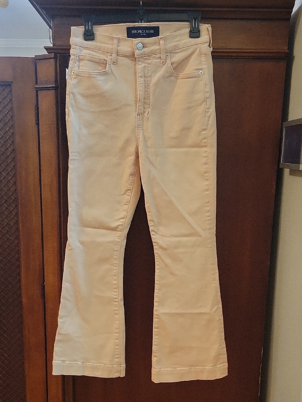 Veronica Beard | Carson Ankle Flare High Rise Jeans Stoned Pink Shell - Size 29